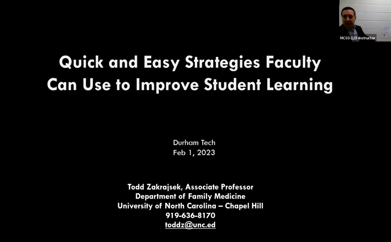 Quick and Easy Strategies Faculty Can Use to Improve Student Learning