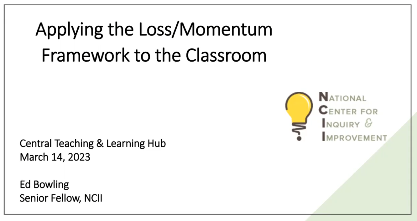 Applying The Loss/Momentum Framework To The Classroom