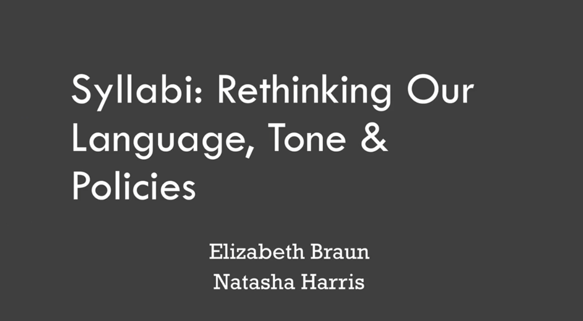 Syllabi: Rethinking Our Language, Tone & Policies