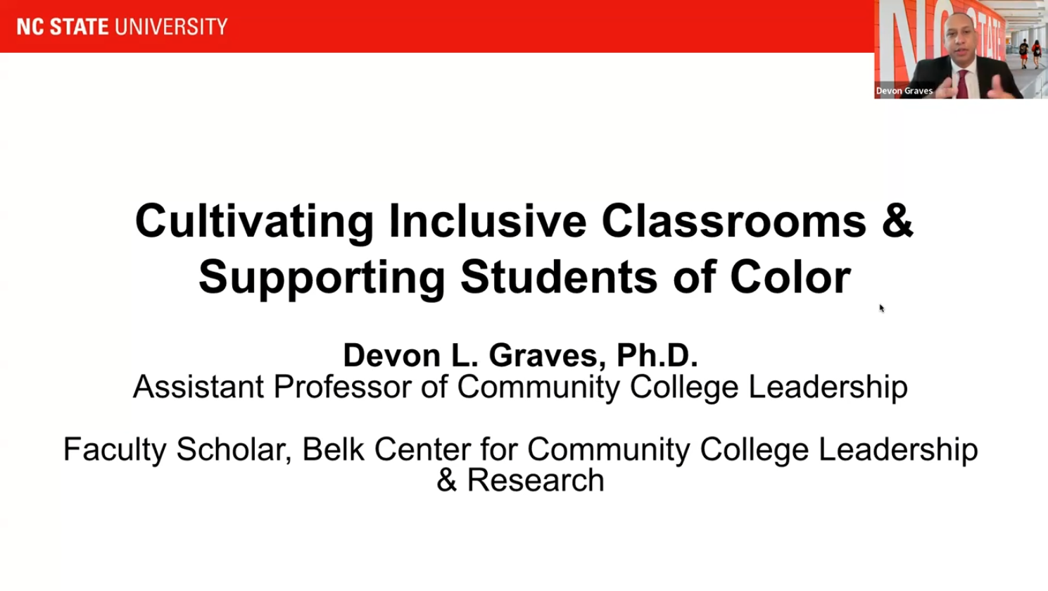 Cultivating Inclusive Classrooms & Supporting Students of Color