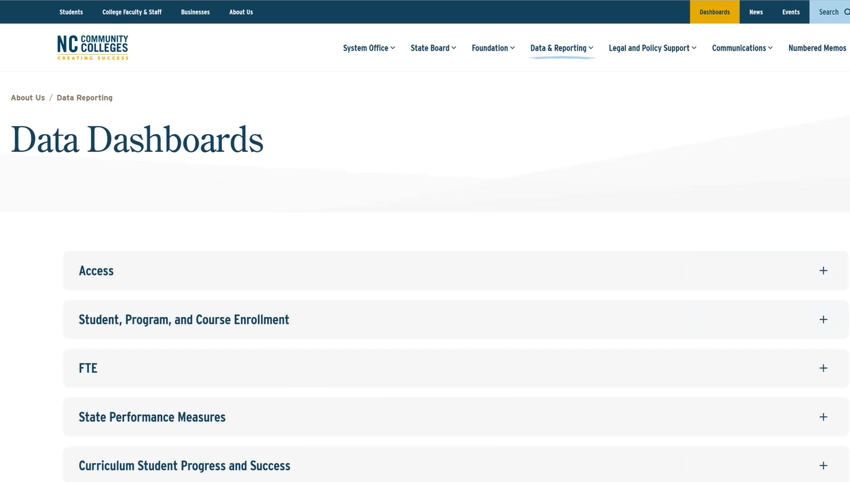 Uncovering Key Program and Course Data Points Using NCCCS Data Dashboards