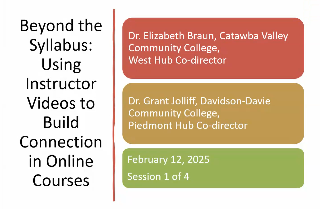 Beyond the Syllabus - Using Instructor Videos to Build Connection in Online Courses