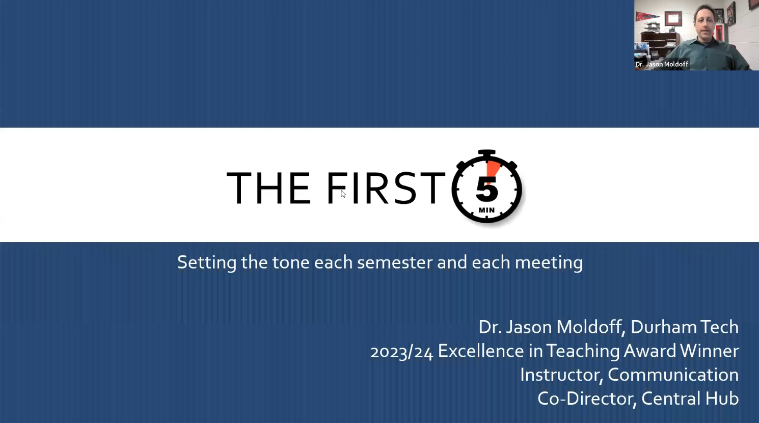 The First Five Minutes and Building Student Trust